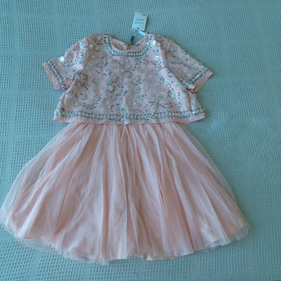 ASOS Dresses & Skirts - new ASOS light pink/peach/pink melon pleated embellished mini dress